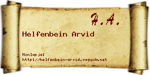 Helfenbein Arvid névjegykártya